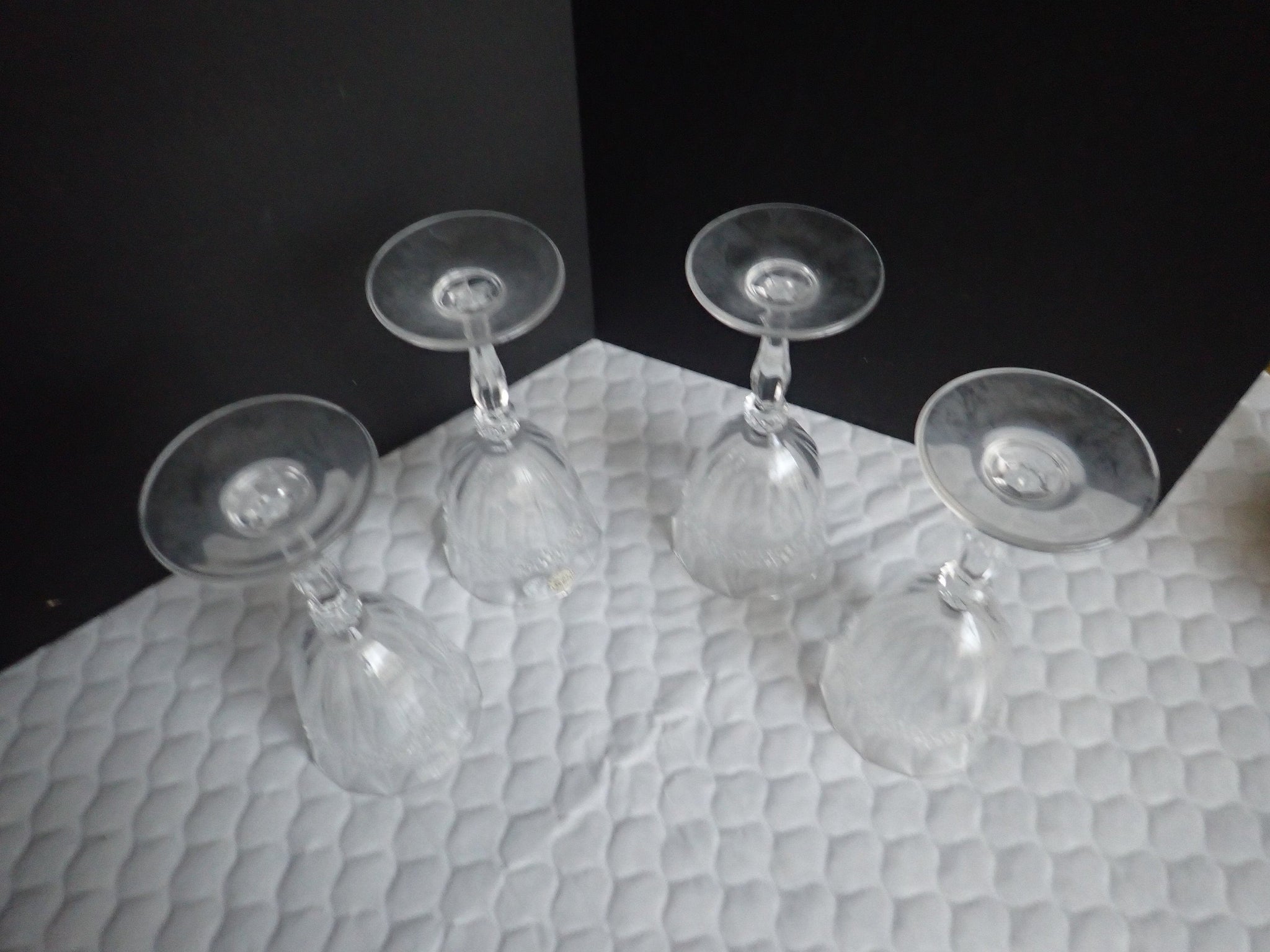 Set of Four Onyx by Cristal D'Arques-Durand Wine Glasses- French… – Second  Wind Vintage